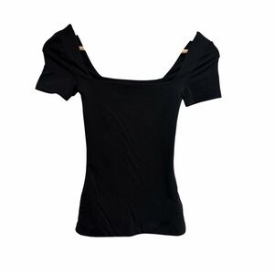 2/$40 Aritzia Contour Black Short Sleeve Scoop Neck Top